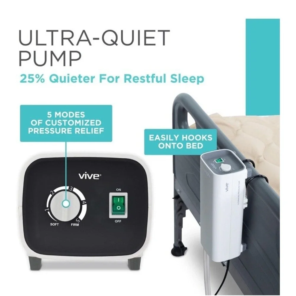 Vive Alternating Air Pressure Mattress Pad with Quiet Pump - Open‎ Box